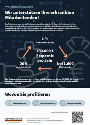 Flyer zum Thema Fehlzeitenmanagement (FZM) Flyer zum Thema Fehlzeitenmanagement (FZM) erkrankter Mitarbeiter