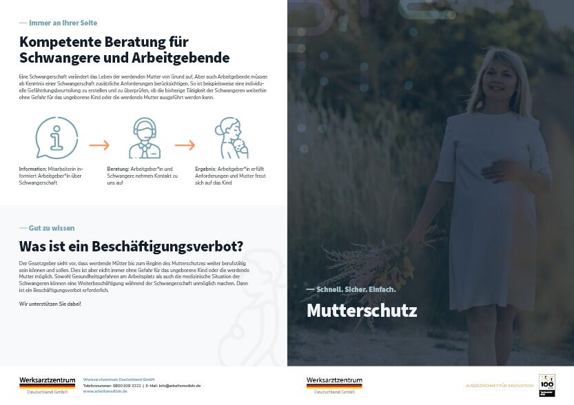 Flyer zum Thema Mutterschutz Flyer zum Thema Mutterschutz