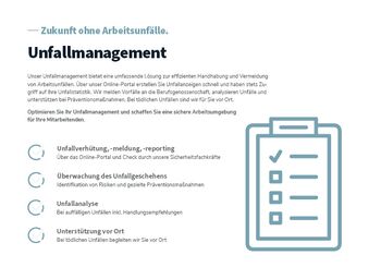 Flyer zum Thema Unfallmanagement im Unternehmen Flyer zum Thema Unfallmanagement im Unternehmen