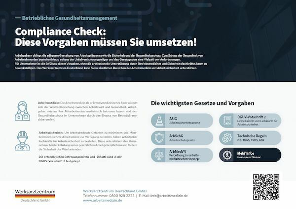 PDF-Deckblatt zum Thema: Compliance Check im Betrieblichen Gesundheitsmanagement - Vorgaben die Sie als Unternehmer umsetzen sollten