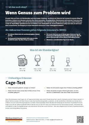 Infobroschüre zum Thema Sucht & Prävention im Rahmen von EAP als PDF zum Download