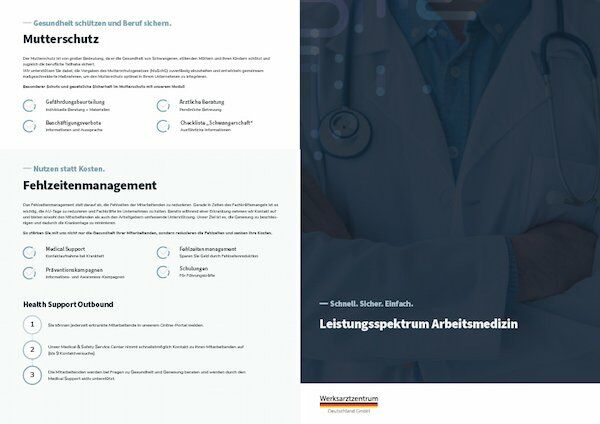 Leistungsspektrum Arbeitsmedizin als PDF zum Download