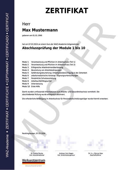 Mustzerzertifikat Akademie Werksarztzentrum als PDF zum Download