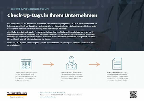 Abbildung eines PDF-Deckblatts zum Thema: Check-Up-Days / Gesundheitstage in Ihrem Unternehmen