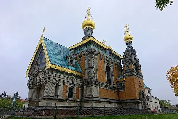 Russische Kapelle auf der Mathildenhöhe in der Stadt Darmstadt in Hessen