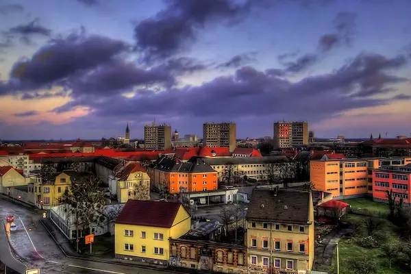 Skyline von Dessau-Roßlau in Sachschen-Anhalt