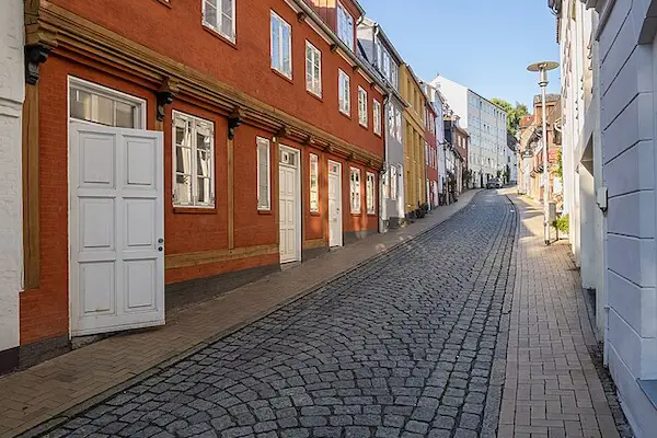 Marienstrasse in der Stadt Flensburg in Schleswig-Holstein