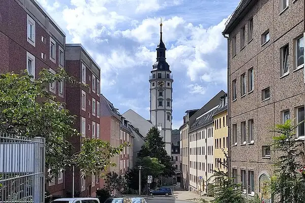 Schuhgasse in der Stadt Gera in Thüringen