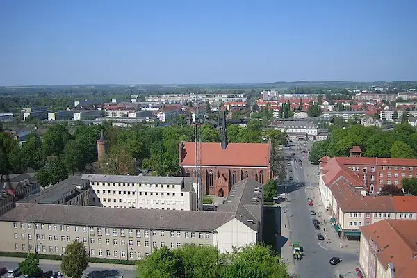 Luftbildaufnahme des Nordens der Stadt Neubrandenburg in Mecklenburg-Vorpommern