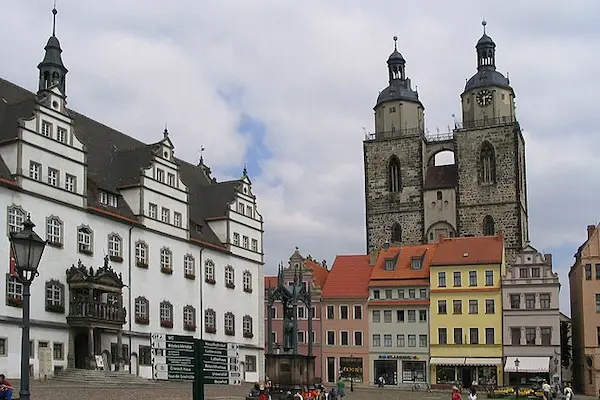 Marktplatz der Stadt Wittenberg in Sachsen-Anhalt