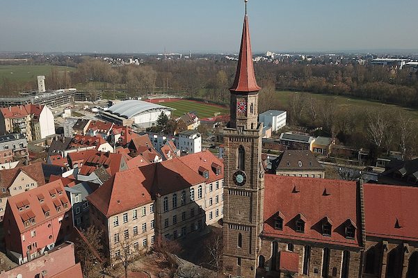 Arbeitssicherheit und Arbeitsmedizin - Standort Fürth - Luftbildaufnahme der Stadt